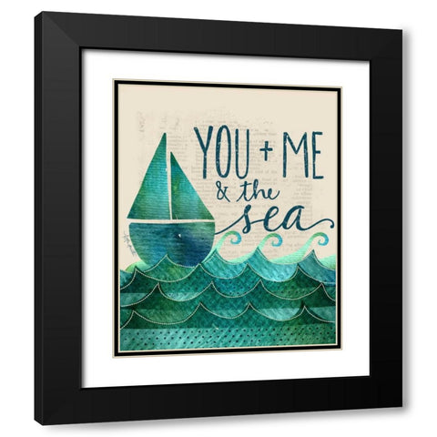 You, Me and the Sea Black Modern Wood Framed Art Print with Double Matting by Doucette, Katie