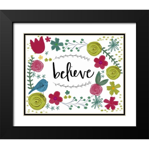 Believe Black Modern Wood Framed Art Print with Double Matting by Doucette, Katie