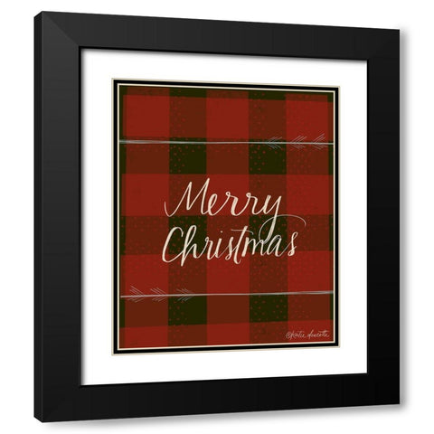 Merry Christmas Black Modern Wood Framed Art Print with Double Matting by Doucette, Katie