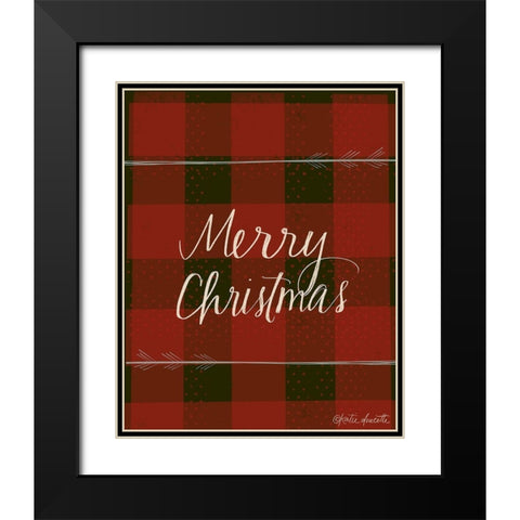 Merry Christmas Black Modern Wood Framed Art Print with Double Matting by Doucette, Katie