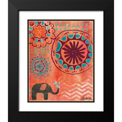 Bohemian Elephant Black Modern Wood Framed Art Print with Double Matting by Doucette, Katie