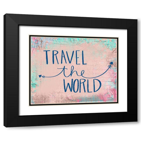 Travel the World Black Modern Wood Framed Art Print with Double Matting by Doucette, Katie