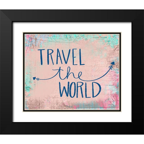 Travel the World Black Modern Wood Framed Art Print with Double Matting by Doucette, Katie