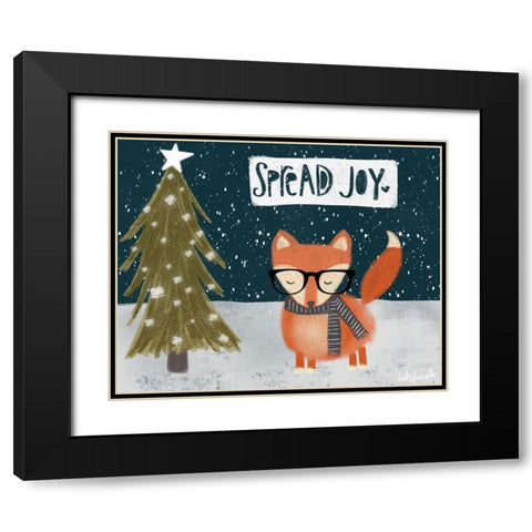Spread Joy Hipster Fox Black Modern Wood Framed Art Print with Double Matting by Doucette, Katie