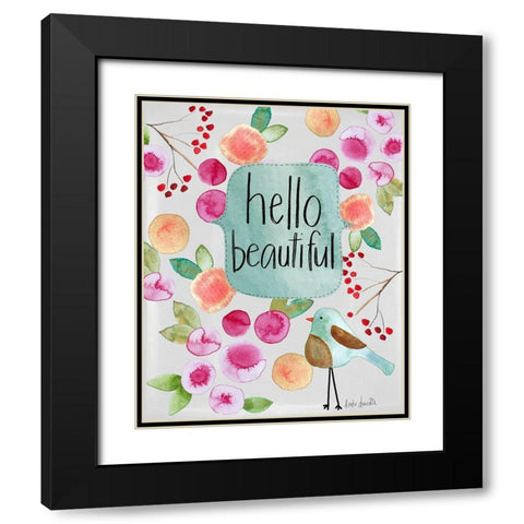 Hello Beautiful I Black Modern Wood Framed Art Print with Double Matting by Doucette, Katie