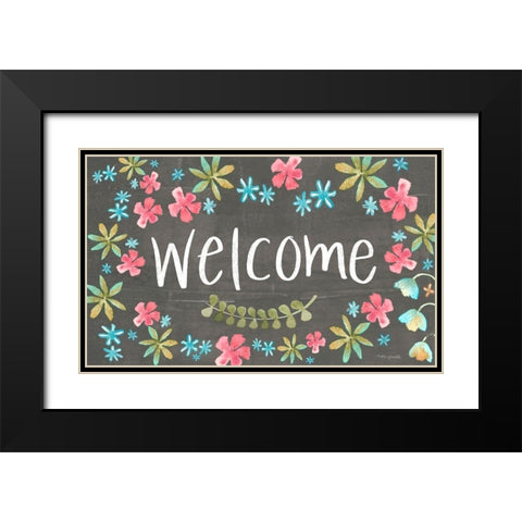 Welcome Black Modern Wood Framed Art Print with Double Matting by Doucette, Katie