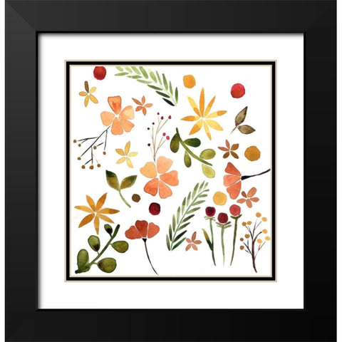 Fall Watercolor II Black Modern Wood Framed Art Print with Double Matting by Doucette, Katie