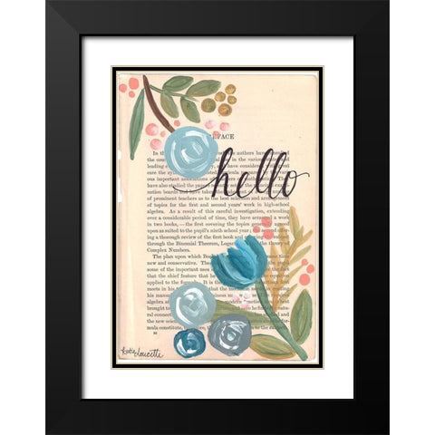 Hello Black Modern Wood Framed Art Print with Double Matting by Doucette, Katie