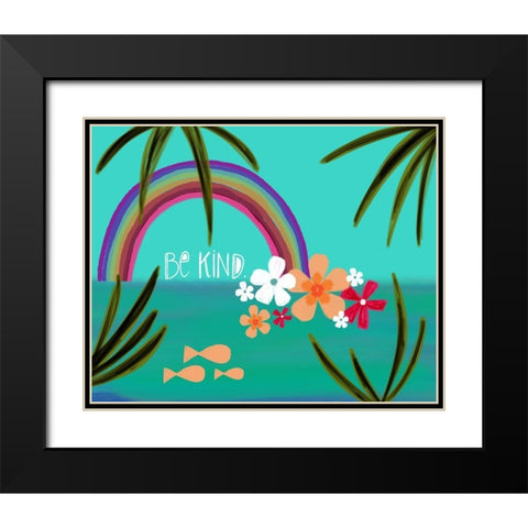 Be Kind Black Modern Wood Framed Art Print with Double Matting by Doucette, Katie