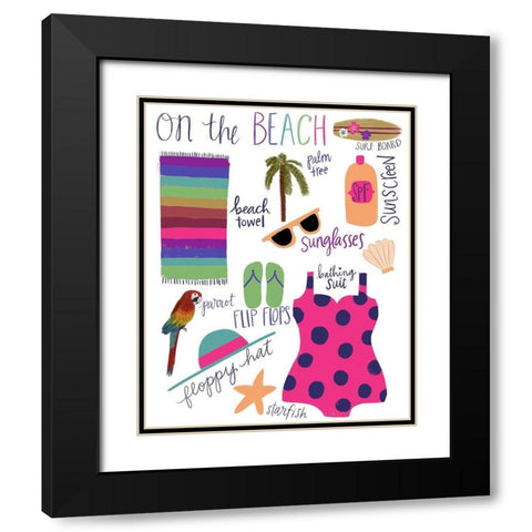 On the Beach Black Modern Wood Framed Art Print with Double Matting by Doucette, Katie