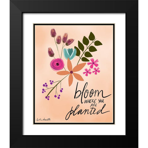Bloom Black Modern Wood Framed Art Print with Double Matting by Doucette, Katie