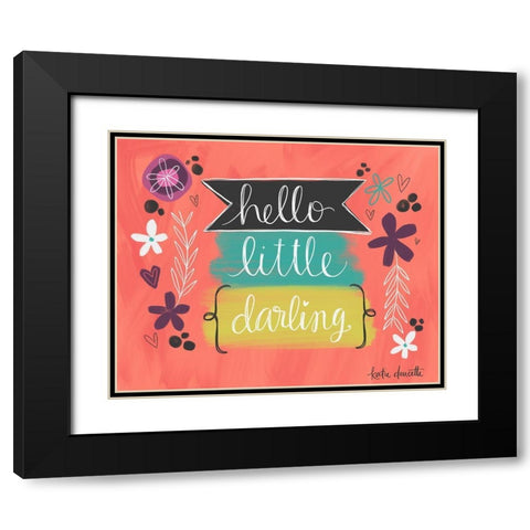 Hello Little Darling Black Modern Wood Framed Art Print with Double Matting by Doucette, Katie