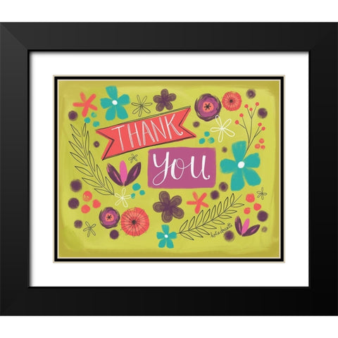 Thank You Black Modern Wood Framed Art Print with Double Matting by Doucette, Katie