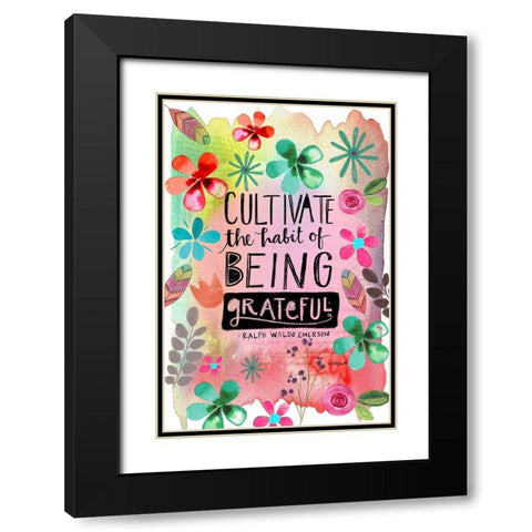 Cultivate Black Modern Wood Framed Art Print with Double Matting by Doucette, Katie