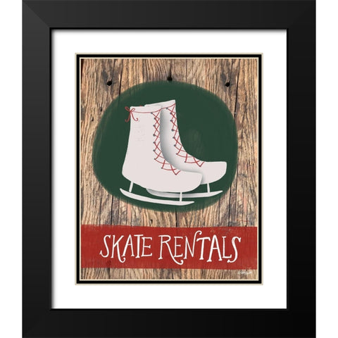 Skate Rentals Black Modern Wood Framed Art Print with Double Matting by Doucette, Katie