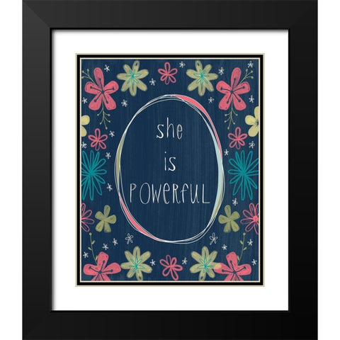 She is Powerful Black Modern Wood Framed Art Print with Double Matting by Doucette, Katie