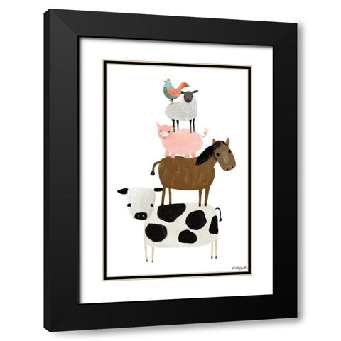Farm Buddies Black Modern Wood Framed Art Print with Double Matting by Doucette, Katie