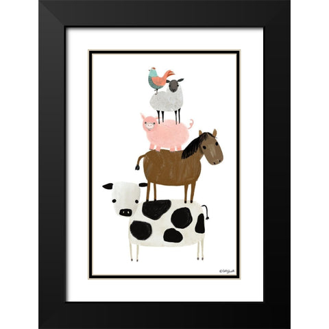 Farm Buddies Black Modern Wood Framed Art Print with Double Matting by Doucette, Katie
