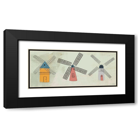 Windmills Black Modern Wood Framed Art Print with Double Matting by Doucette, Katie