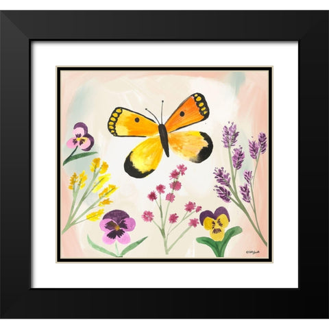 Watercolor Butterfly Black Modern Wood Framed Art Print with Double Matting by Doucette, Katie