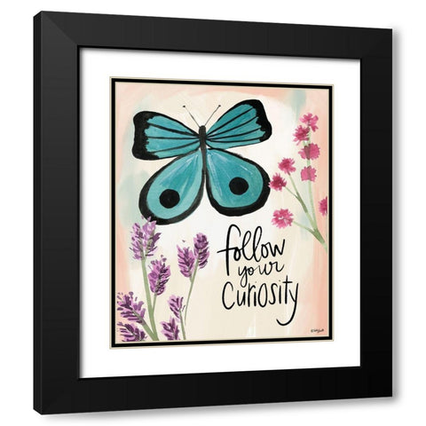 Follow Your Curiosity Black Modern Wood Framed Art Print with Double Matting by Doucette, Katie