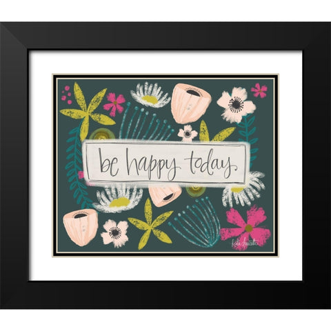 Be Happy Today! Black Modern Wood Framed Art Print with Double Matting by Doucette, Katie