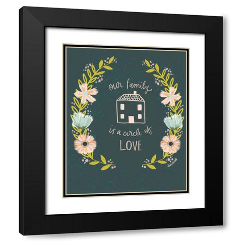 Our Family is a Circle of Love Black Modern Wood Framed Art Print with Double Matting by Doucette, Katie
