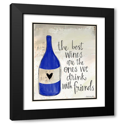 Wine and Friends Black Modern Wood Framed Art Print with Double Matting by Doucette, Katie
