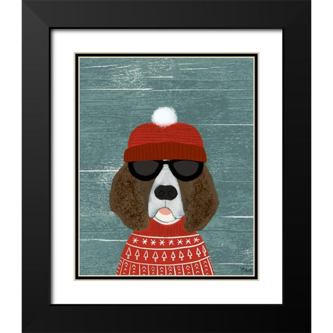 Spaniel Black Modern Wood Framed Art Print with Double Matting by Doucette, Katie