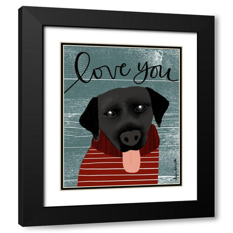 Love You Lab Black Modern Wood Framed Art Print with Double Matting by Doucette, Katie