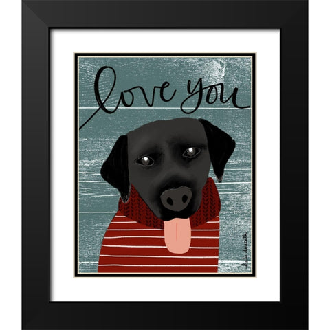 Love You Lab Black Modern Wood Framed Art Print with Double Matting by Doucette, Katie