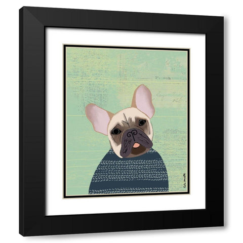 French Bulldog Black Modern Wood Framed Art Print with Double Matting by Doucette, Katie