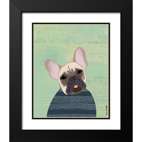 French Bulldog Black Modern Wood Framed Art Print with Double Matting by Doucette, Katie