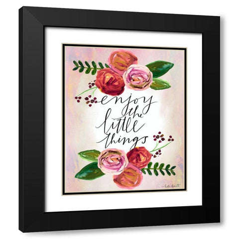 Enjoy the Little Things Black Modern Wood Framed Art Print with Double Matting by Doucette, Katie
