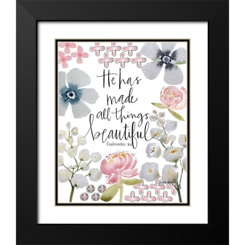 He Made All Things Beautiful Black Modern Wood Framed Art Print with Double Matting by Doucette, Katie