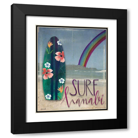 Surf Hanalei Black Modern Wood Framed Art Print with Double Matting by Doucette, Katie