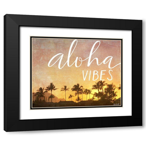 Aloha Vibes in White Black Modern Wood Framed Art Print with Double Matting by Doucette, Katie