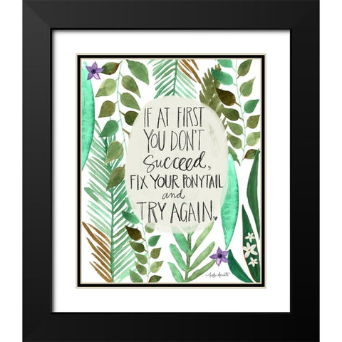 Fix Your Ponytail Black Modern Wood Framed Art Print with Double Matting by Doucette, Katie