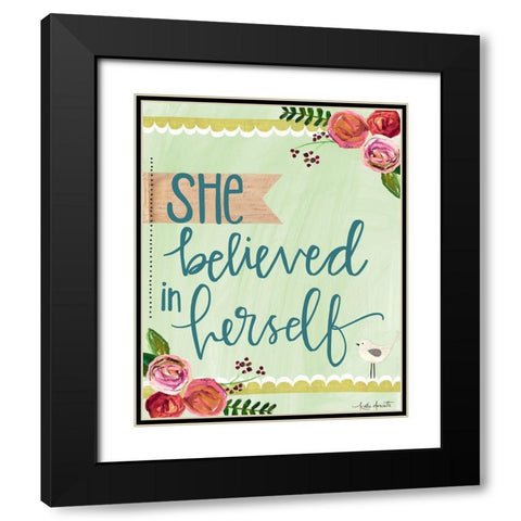 She Believed in Herself Black Modern Wood Framed Art Print with Double Matting by Doucette, Katie