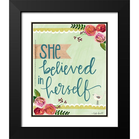 She Believed in Herself Black Modern Wood Framed Art Print with Double Matting by Doucette, Katie