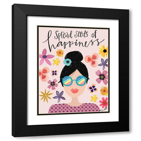 Seeds of Happiness Black Modern Wood Framed Art Print with Double Matting by Doucette, Katie