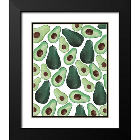 Avocado Pattern Black Modern Wood Framed Art Print with Double Matting by Doucette, Katie