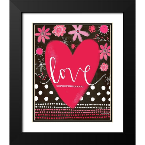 Valentine Love Black Modern Wood Framed Art Print with Double Matting by Doucette, Katie