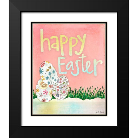 Happy Easter Black Modern Wood Framed Art Print with Double Matting by Doucette, Katie