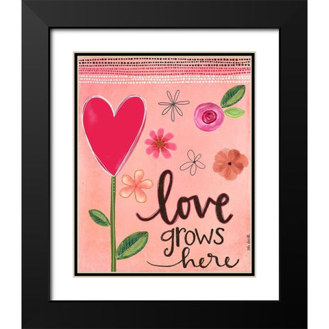 Love Grows Here Black Modern Wood Framed Art Print with Double Matting by Doucette, Katie