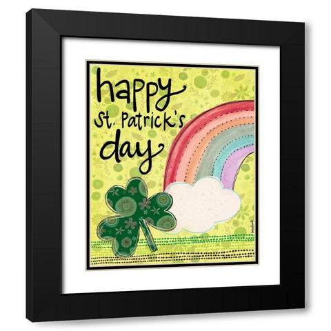 Happy St. Patricks Day Black Modern Wood Framed Art Print with Double Matting by Doucette, Katie