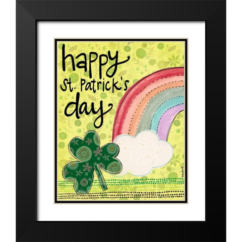 Happy St. Patricks Day Black Modern Wood Framed Art Print with Double Matting by Doucette, Katie
