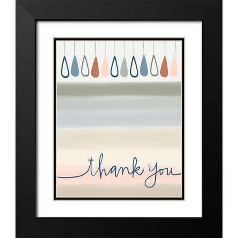 Thank You Black Modern Wood Framed Art Print with Double Matting by Doucette, Katie