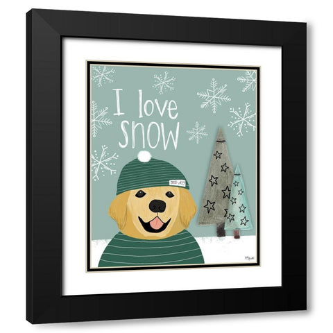I Love Snow Black Modern Wood Framed Art Print with Double Matting by Doucette, Katie