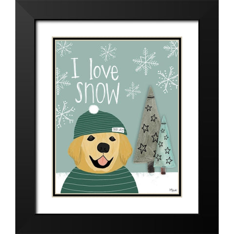 I Love Snow Black Modern Wood Framed Art Print with Double Matting by Doucette, Katie